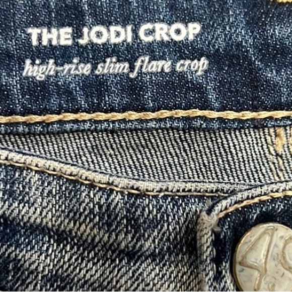 AG The Jodi Crop high rise slim flare distressed size 27R - Picture 6 of 9